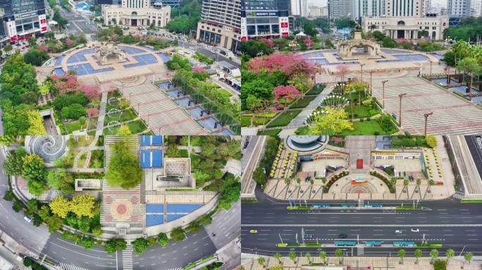 航拍南宁金湖广场 五象广场