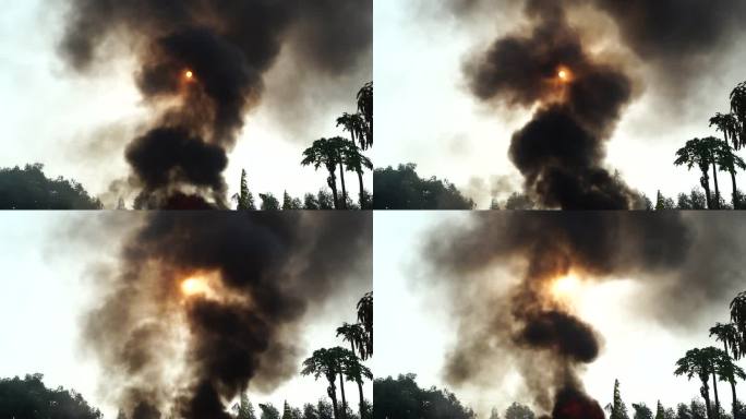 燃烧有害废物产生的烟雾