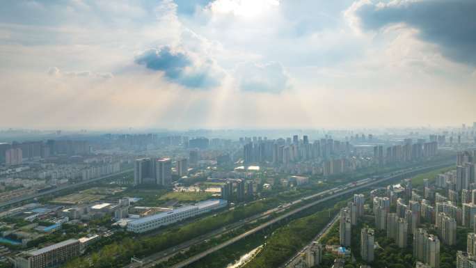 合肥市区航拍延时
