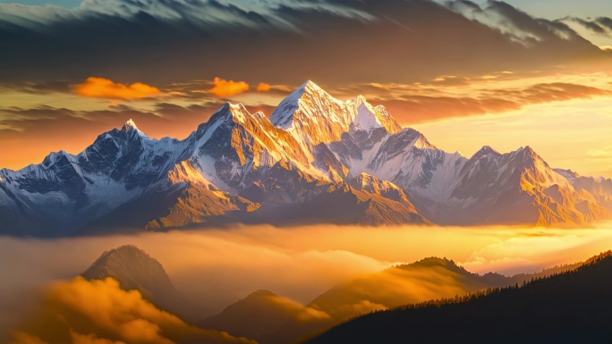 雪山 雪山延时 唯美雪山 日照金山