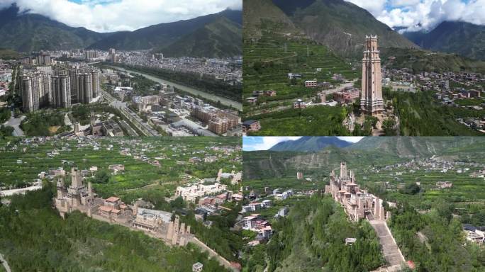 四川阿坝藏族羌族自治州茂县航拍