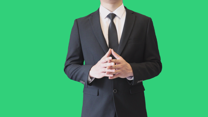 4K商务男士十指相扣在思考