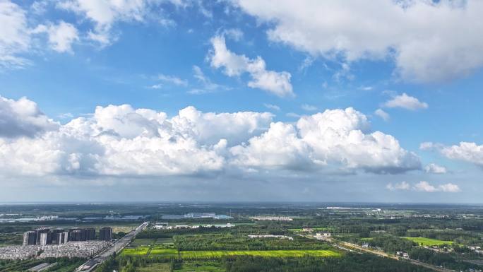 【原创】航拍蓝天白云延时、风起云涌