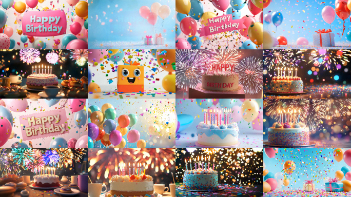 生日蛋糕生日蜡烛场景布置生日祝福AIGC