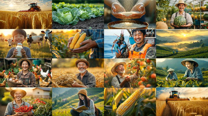 农民农业海产品幸福笑容丰收采茶畜牧业