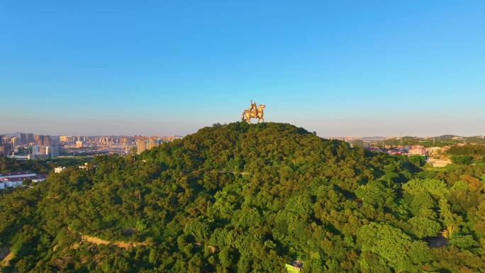 福建省泉州市郑成功公园航拍丰泽区城市地标