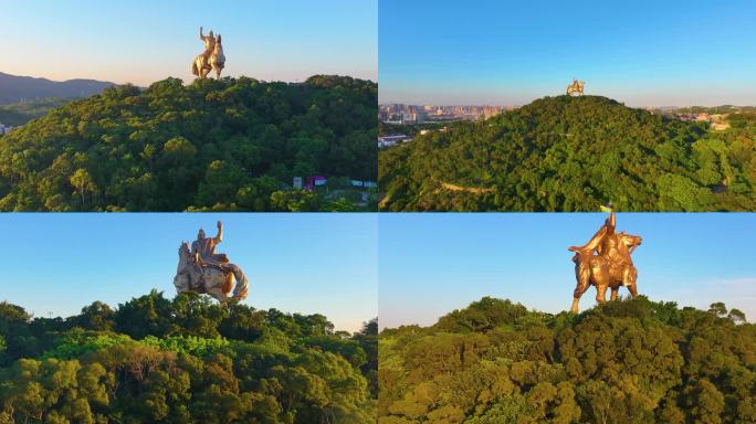 福建省泉州市郑成功公园航拍丰泽区城市地标