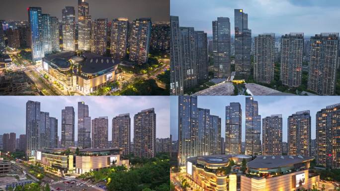 杭州钱江新城万象城航拍延时