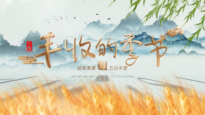 秋收  片头 节约粮食  农业 丰收节