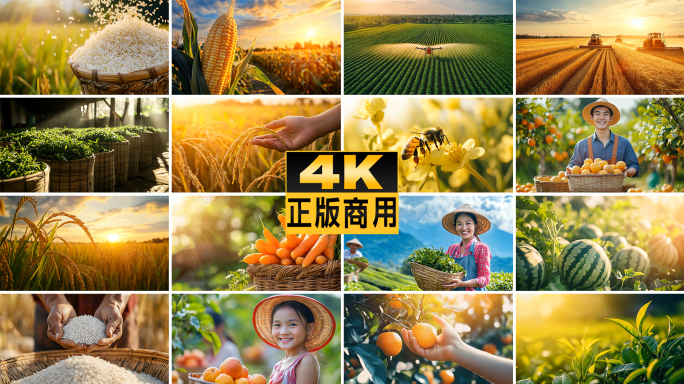 农业丰收乡村振兴现代生产果园农民农田三农