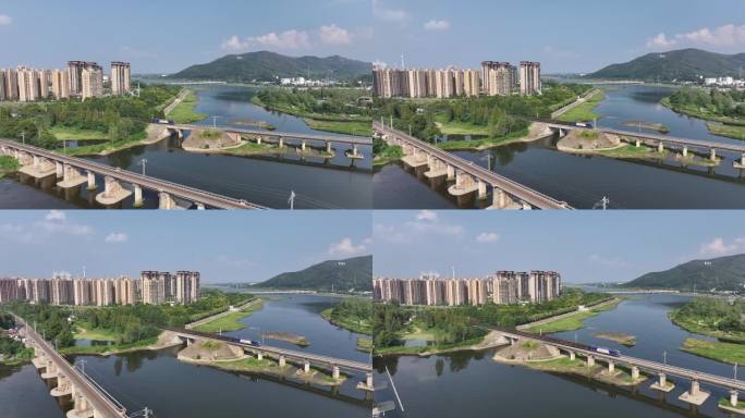 铁路货车经过航拍（信阳）