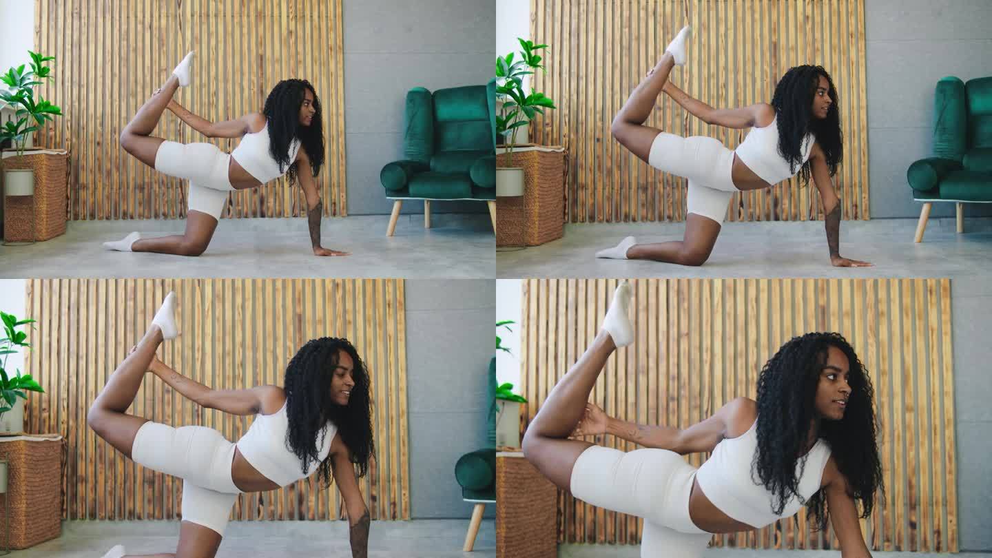 在现代生活空间中体验动态瑜伽姿势的美丽和好处，协调运动，能量和正念，促进整体健康和健康