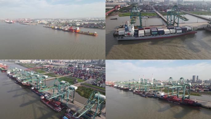 上海外高桥码头航拍 港口码头