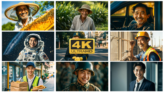 各行各业-劳动人民笑脸 职业幸福合集