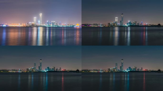 4k苏州金鸡湖城市地标熄灯延时