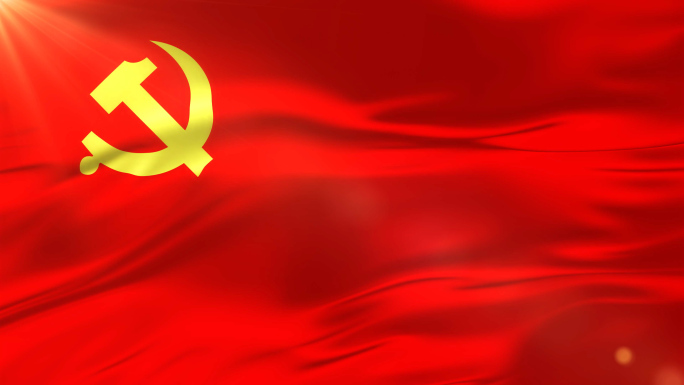 党旗红绸旗帜_视频loop循环4k