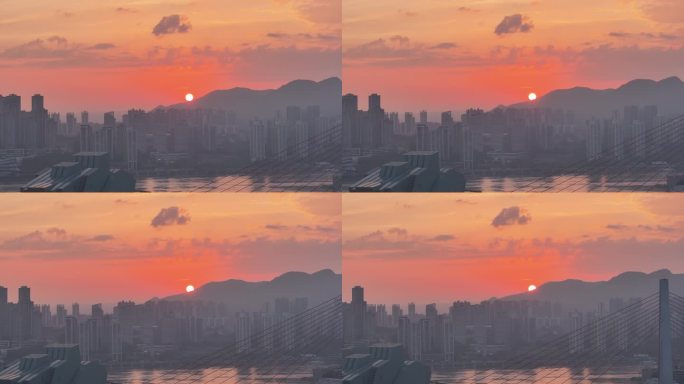 航拍重庆城市cgb地标建筑大桥小外滩