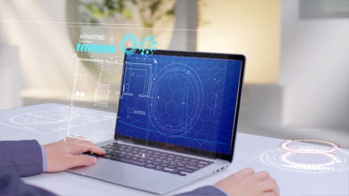 商务科技全息屏幕人物程序概念AE模板