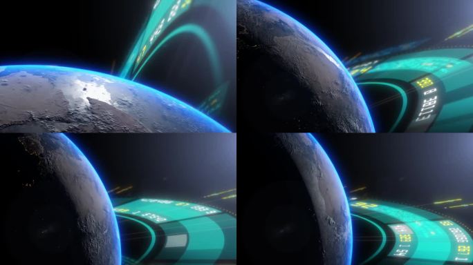 地球与未来的数字代码和技术数据可视化