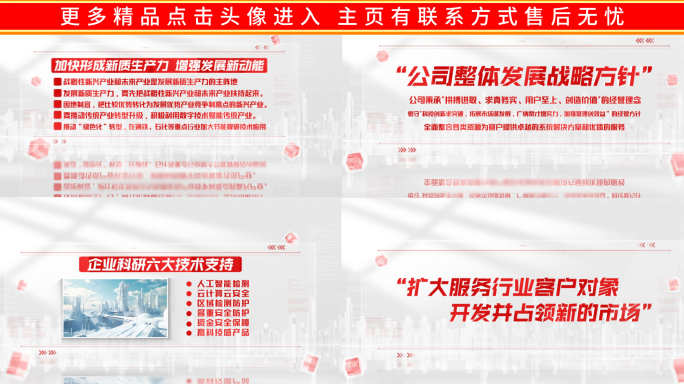 简洁红色党政文字信息展示