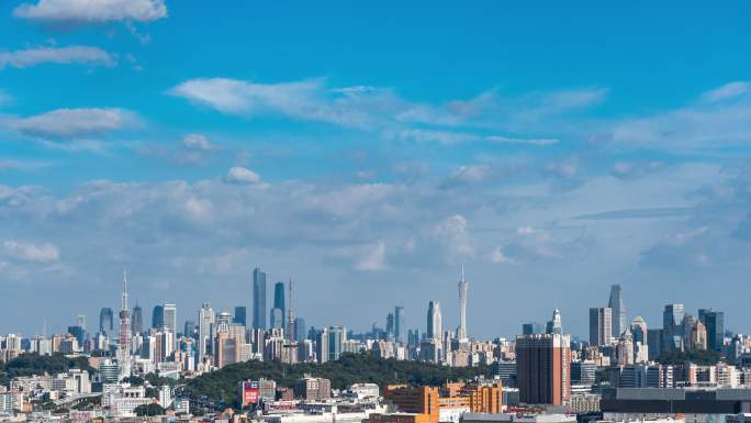 广州地标建筑蓝天白云