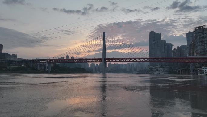 航拍重庆城市cgb地标建筑大桥小外滩