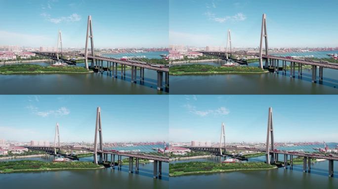 天津港海河大桥交通运输城市风光