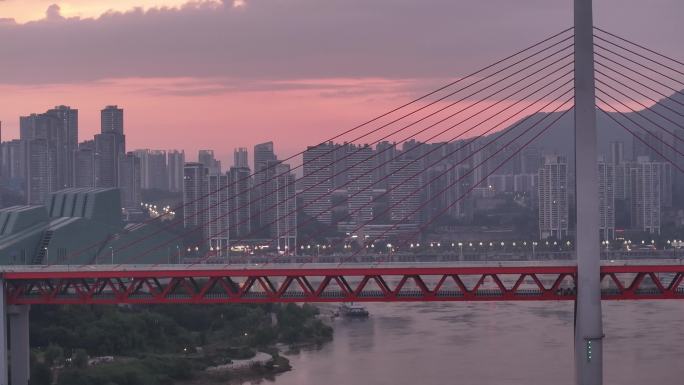 航拍重庆城市cgb地标建筑大桥小外滩