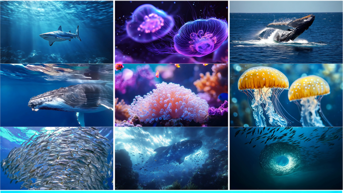 鱼群  海洋生物 海底鱼群 海底世界