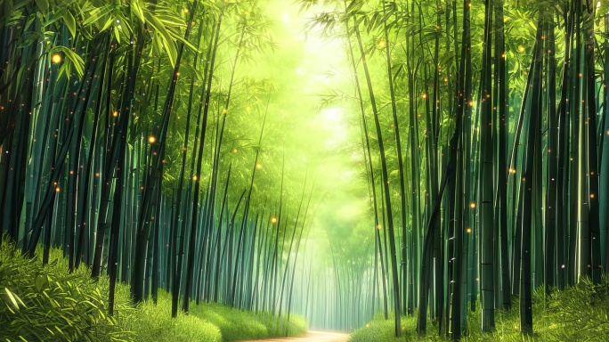 活动宽屏竹林幽径深茂密竹林间小