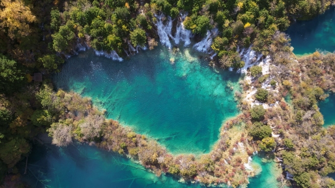 九寨沟秋景航拍