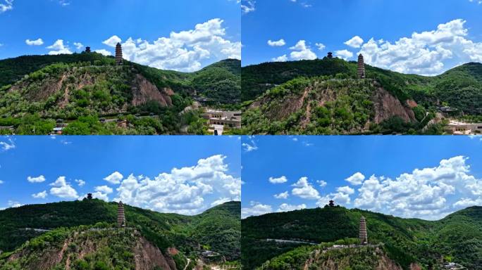 陕西延安宝塔山航拍