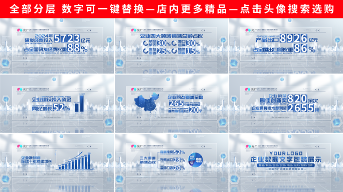 明亮城市数据文字展示