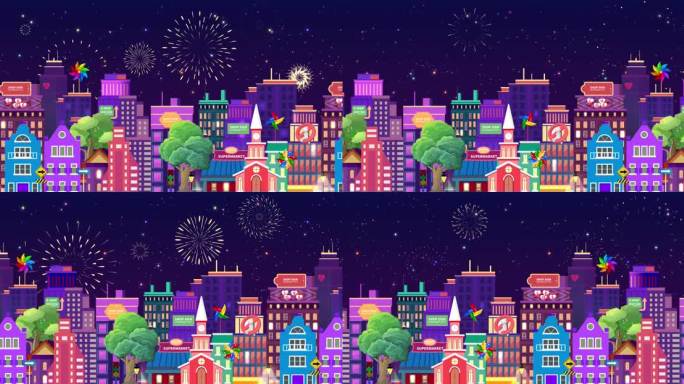 二维卡通城市