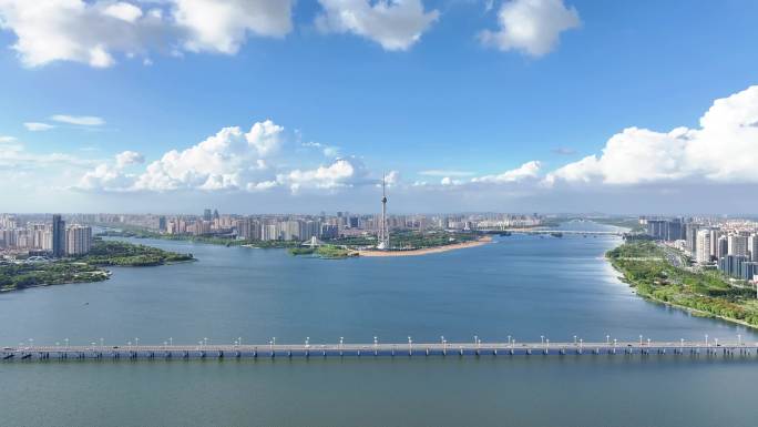 临沂航拍沂河 临沂全景 4k 临沂电视塔