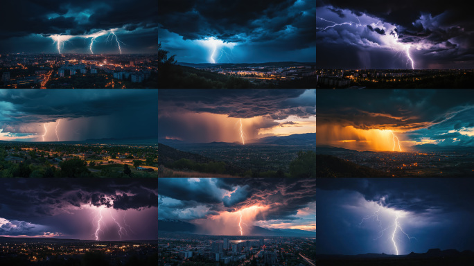 电闪雷鸣闪电雷暴极端天气