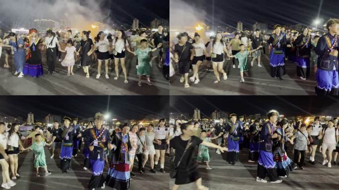 四川凉山州西昌星月湖公园火把节