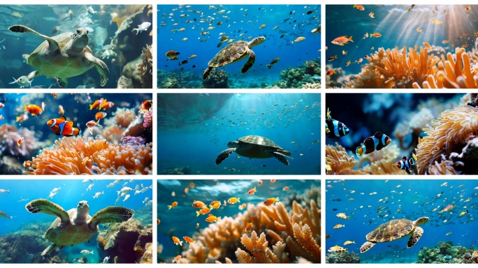 08海龟游泳 珊瑚礁