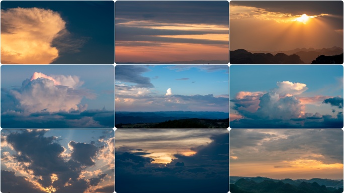 天空风云变化晚霞延时合集