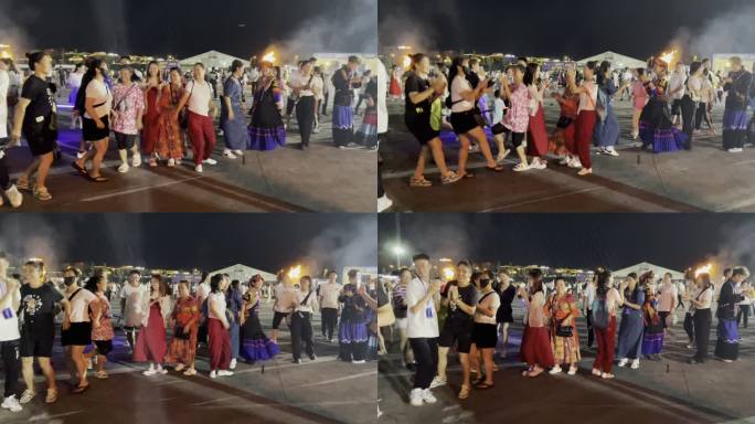 四川凉山州西昌星月湖公园火把节