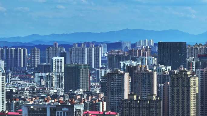 航拍株洲市全景