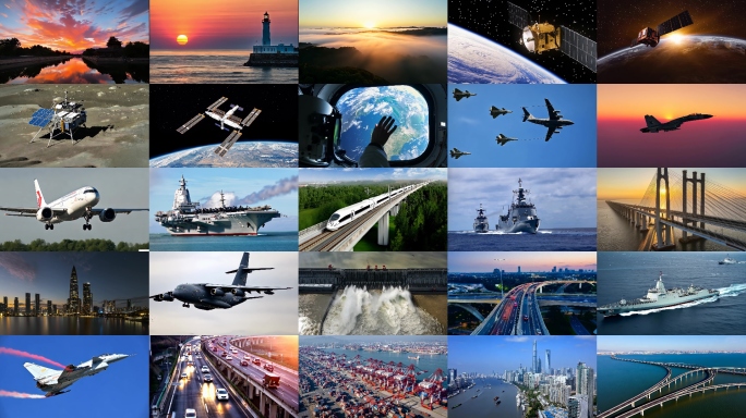 中国高速发展强国强军现代化素材