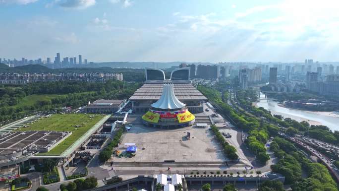 第21届中国东盟博览会航拍视频素材