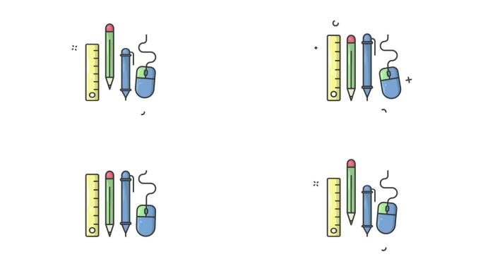 文具图标动画alpha通道运动循环运动图形图形设计;