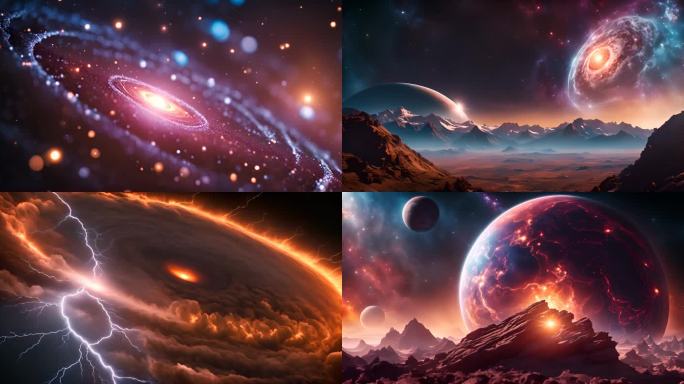 神秘的太空 月星 火星 登月 飓风 黑洞