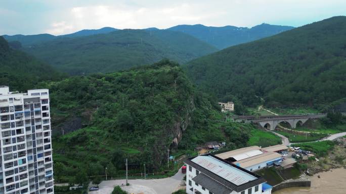 剑阁县 宝龙山 广元 航拍 天赋温泉