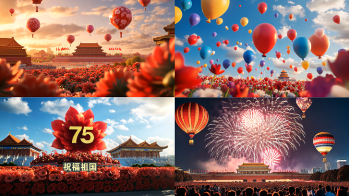 国庆75周年中国梦国庆宣传素材