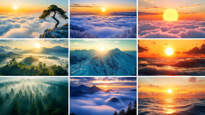 日出云海 日出日落延时 唯美夕阳