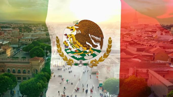 墨西哥国旗墨西哥广场国外城市西方城