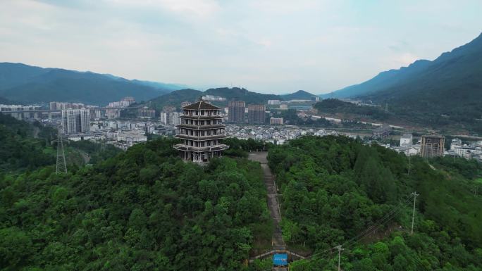 剑阁县 宝龙山 广元 航拍 天赋温泉